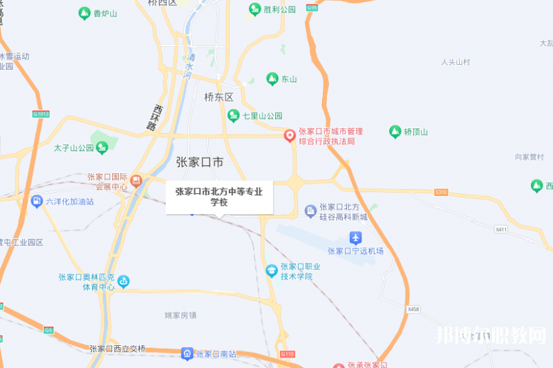 張家口市北方中等專業學校地址，乘車路線